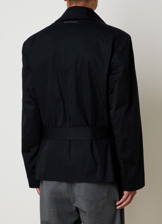 MM6 Double breasted trenchcoat met ceintuur - achterkant 6 zwart