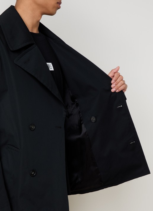 MM6 Double breasted trenchcoat met ceintuur - detail 2 zwart