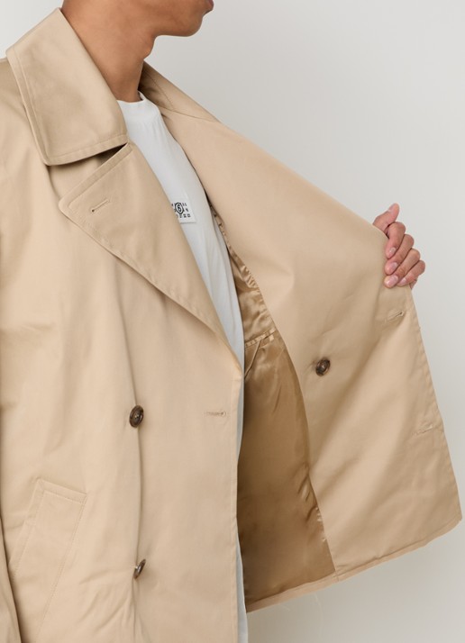 MM6 Double breasted trenchcoat met ceintuur - detail 5 beige