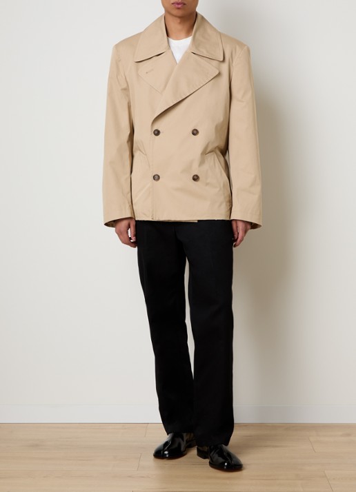 MM6 Double breasted trenchcoat met ceintuur - voorkant 3 beige