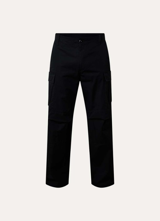 MM6 Loose fit cargobroek met klepzakken - voorkant 2 zwart