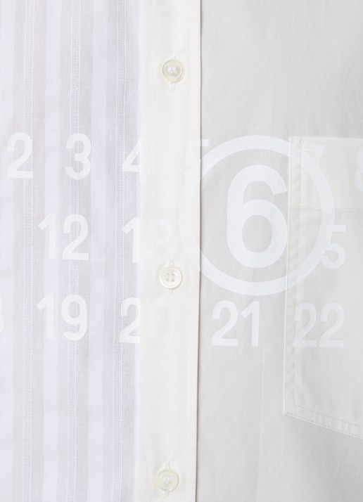 MM6 Regular fit overhemd met logoprint en borstzak - detail 3 wit