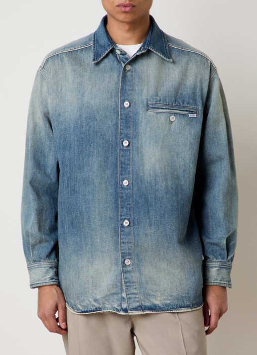 MM6 Regular fit overhemd van denim met borstzak