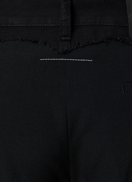 MM6 Straight fit broek in wolblend met steekzakken - detail 4 zwart