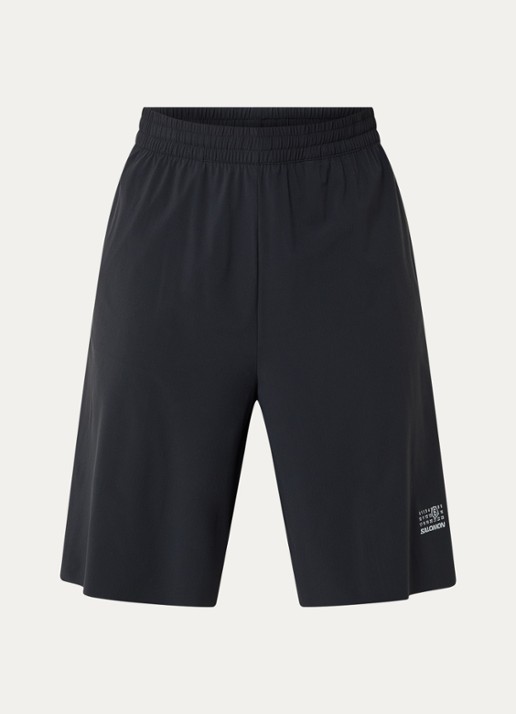MM6 Straight fit korte broek met steekzakken en logo - voorkant 5 zwart