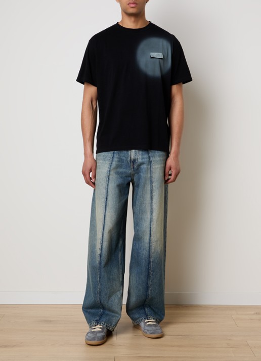 MM6 T-shirt met logoprint - voorkant 5 zwart