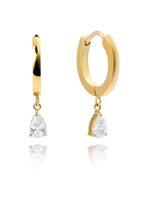 Mockberg Belle oorringen met hanger MB0831 - detail 4 goud