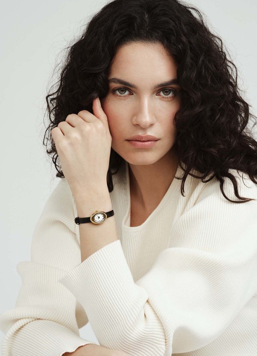 Mockberg Belle Oval Petite horloge MB1412 - voorkant 2 goud