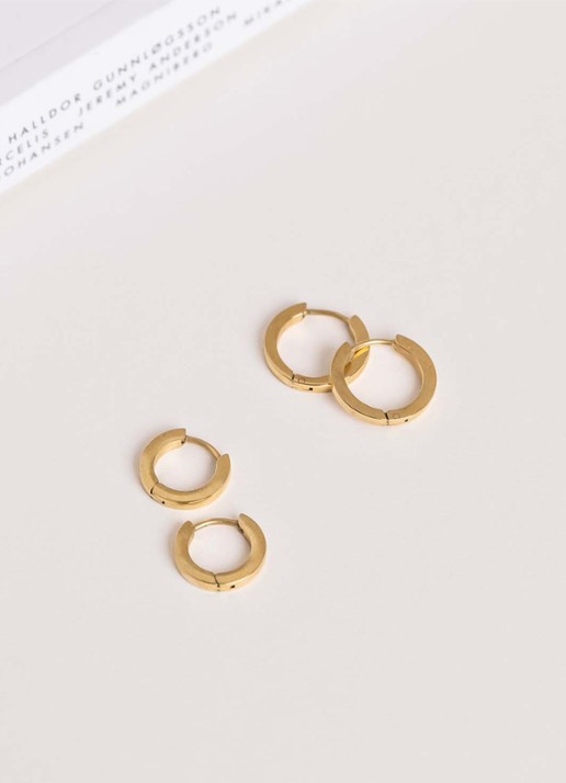 Mockberg Classic Small oorringen MO583 - detail goud