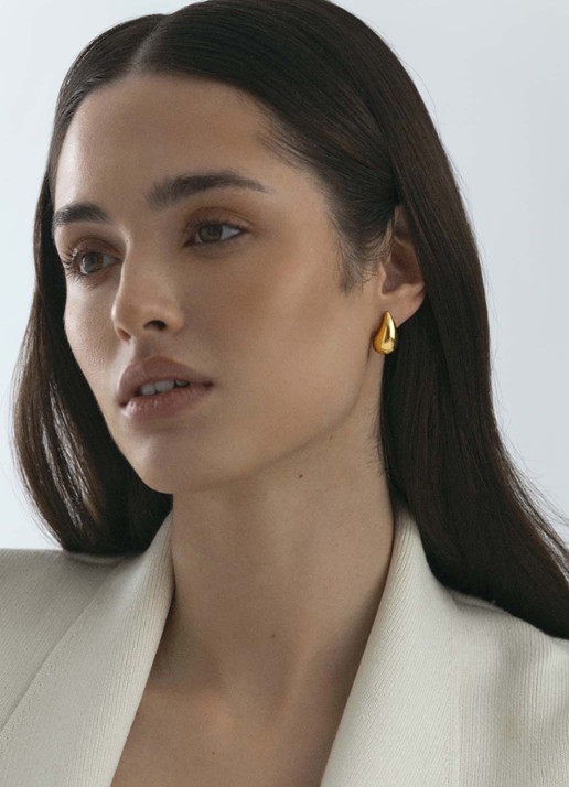 Mockberg Plain Daring Small oorstekers MB0189 - voorkant 2 goud