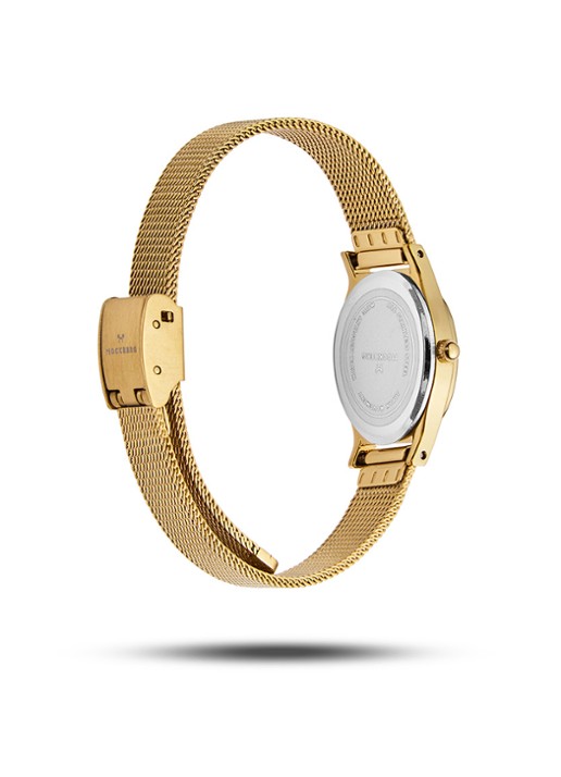 Mockberg Retro Mesh horloge MB0253 - detail 4 goud
