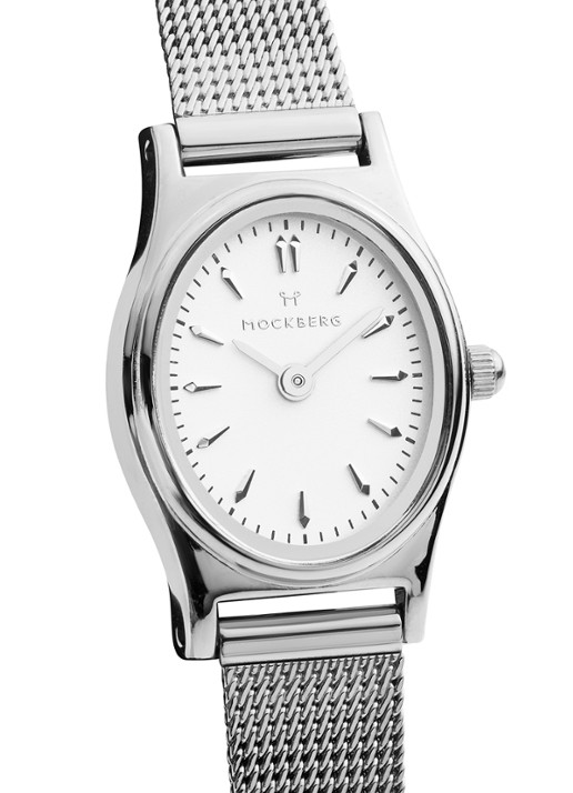 Mockberg Retro Mesh horloge MB0254 - detail zilver