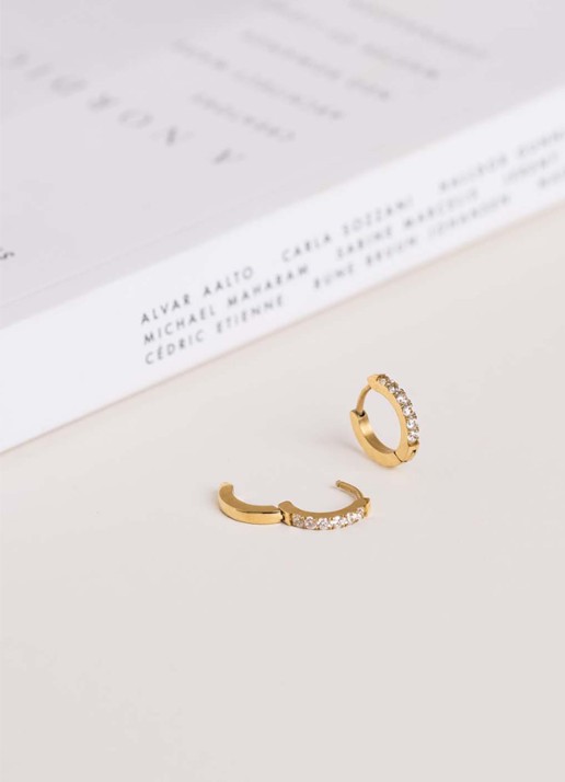 Mockberg Shiny Small oorringen MO585 - detail 3 goud