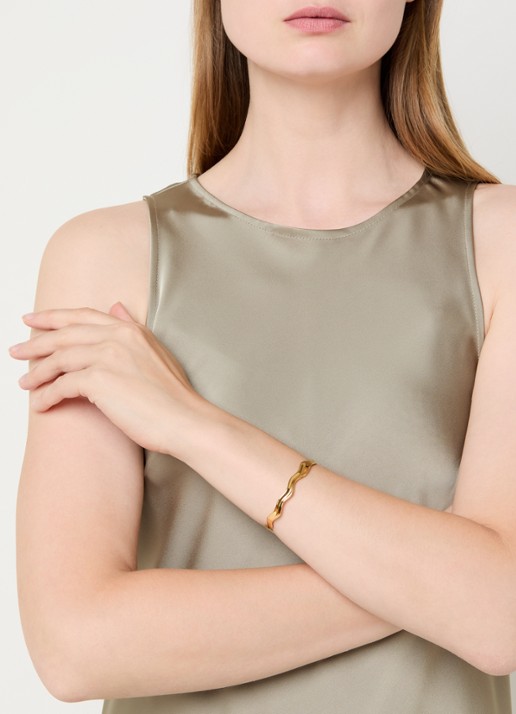 Mockberg Wavy bangle verguld - voorkant 4 goud