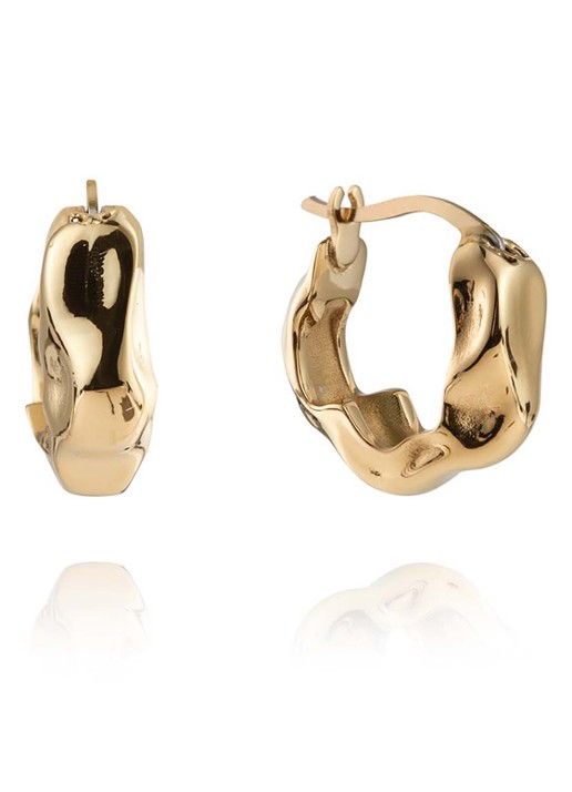 Mockberg Wavy Bolded Mini oorringen MB0167 - detail 3 goud
