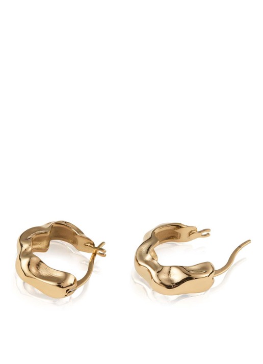 Mockberg Wavy Bolded Mini oorringen MB0167 - detail 4 goud