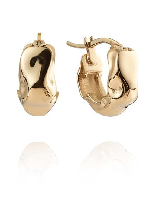 Mockberg Wavy Bolded Small oorringen MB0169 - detail 3 goud