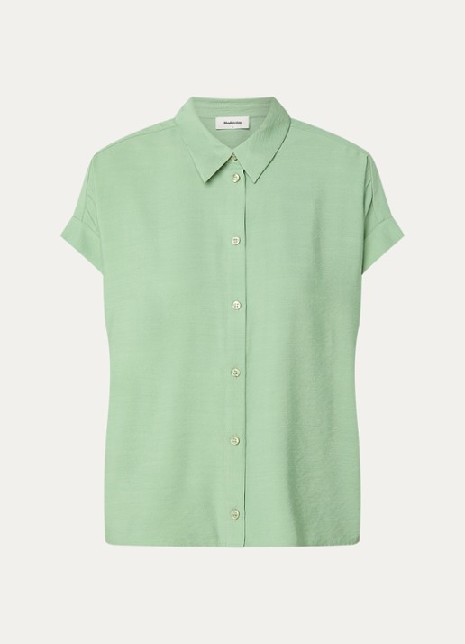 Modström Aida blouse met plooidetail - voorkant mint