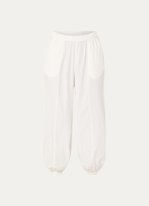 Modström Aksel mid waist tapered fit broek met steekzakken - voorkant 3 gebroken wit