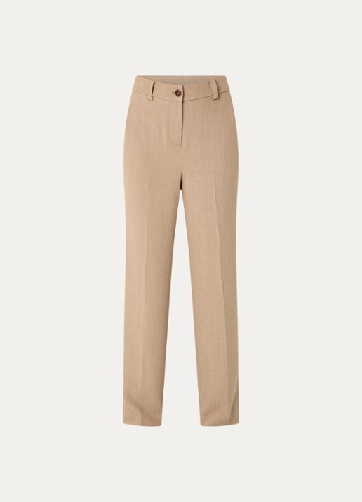 Modström Alaya mid waist loose fit pantalon - voorkant 2 camel