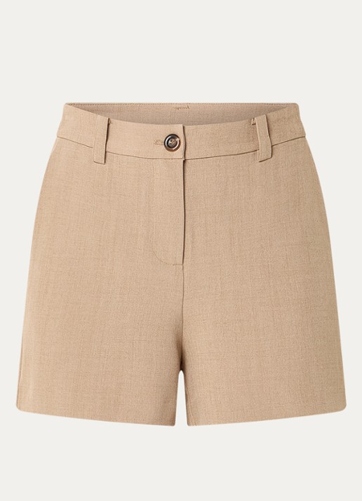 Modström Alaya mid waist slim fit korte broek - voorkant 2 zand