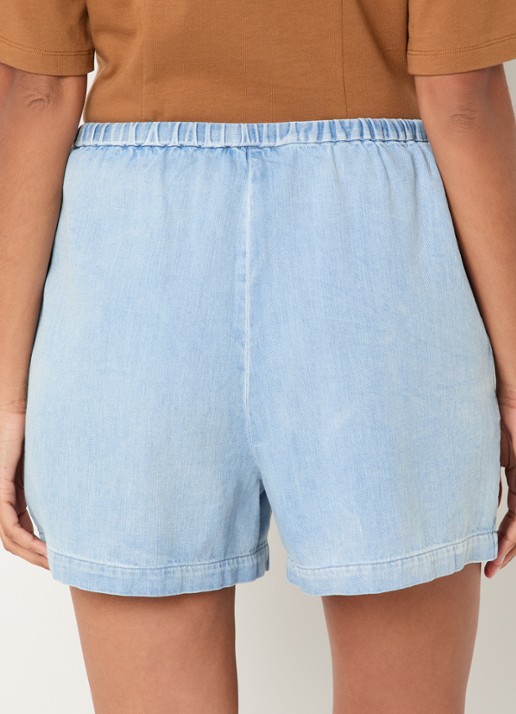 Modström Alvar low waist loose fit korte broek - achterkant indigo