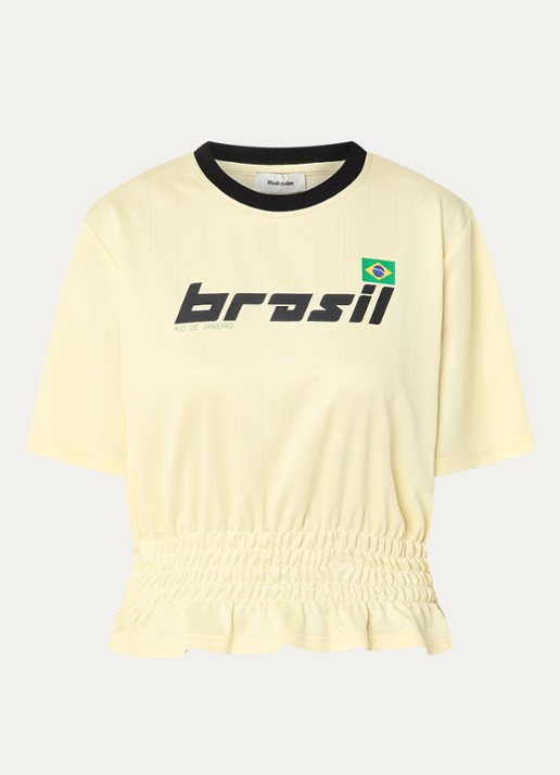 Modström Ansgar T-shirt met print - voorkant 2 lichtgeel
