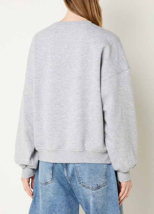 Modström Bakir sweater met logoprint - achterkant 2 grijsmele