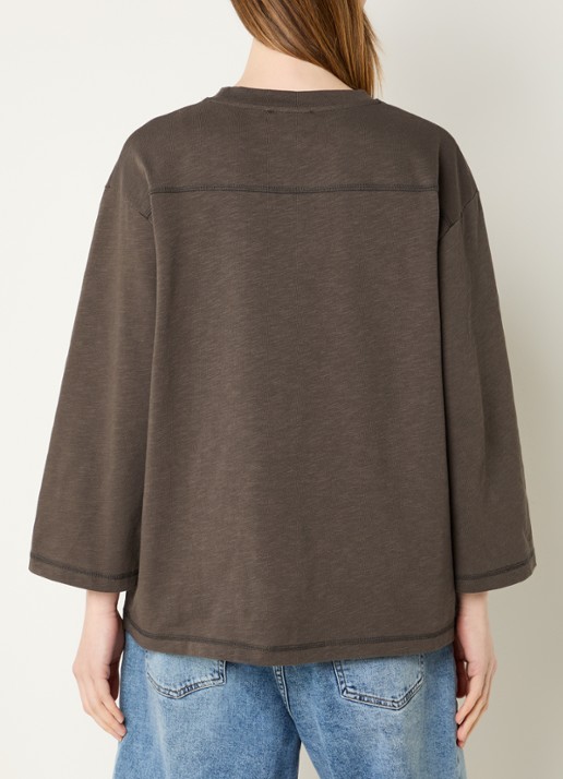 Modström Bamboo T-shirt met logoprint - achterkant 3 hazelnootbruin