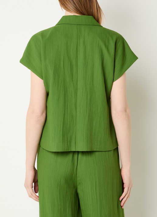 Modström Benitta blazer van crêpe met paspelzakken - achterkant 4 groen
