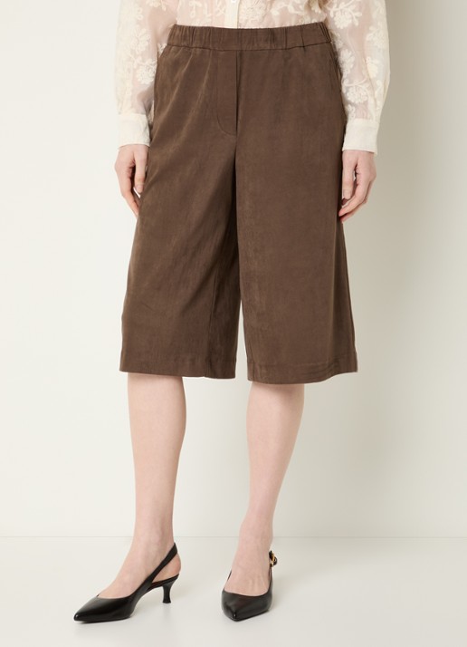 Modström Britney low waist wide fit culotte - detail 2 hazelnootbruin