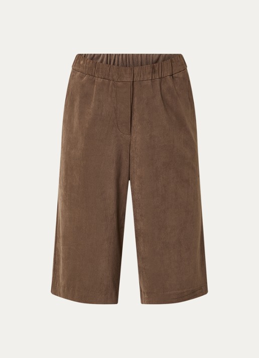Modström Britney low waist wide fit culotte - voorkant 3 hazelnootbruin
