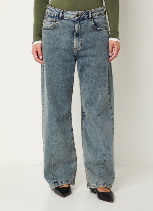 Modström Cille low waist wide fit jeans met medium wassing