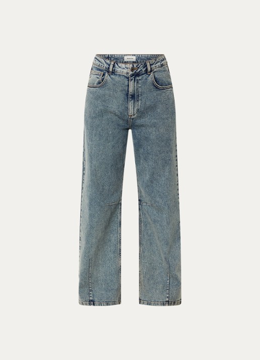 Modström Cille low waist wide fit jeans met medium wassing - voorkant 2 indigo