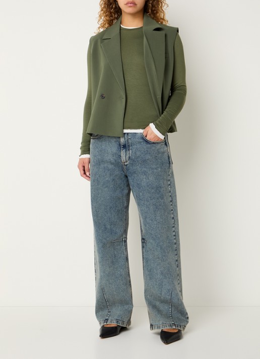 Modström Cille low waist wide fit jeans met medium wassing - voorkant 3 indigo