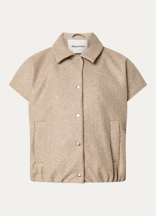 Modström Clea jack met steekzakken - voorkant 3 khaki