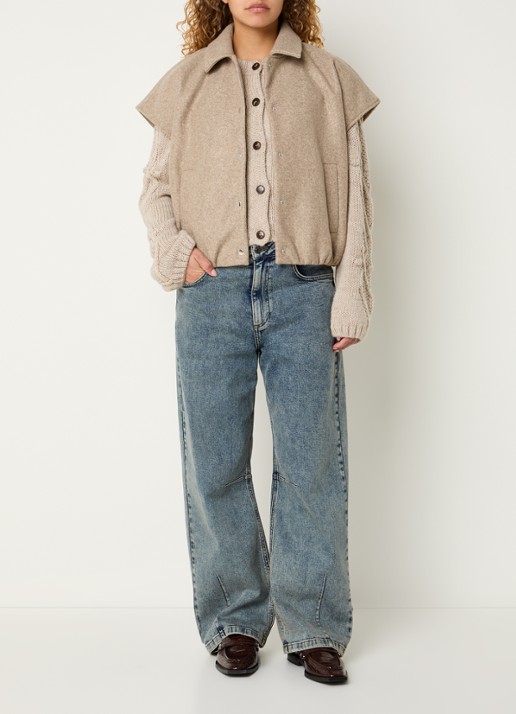 Modström Clea jack met steekzakken - voorkant 4 khaki