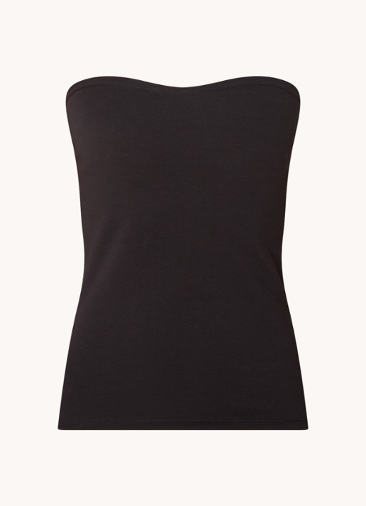 Modström Dae strapless top met stretch - voorkant 3 zwart