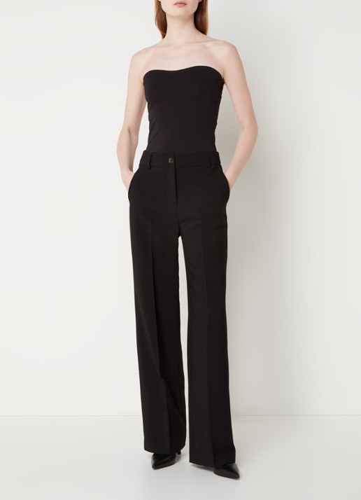 Modström Dae strapless top met stretch - voorkant 4 zwart