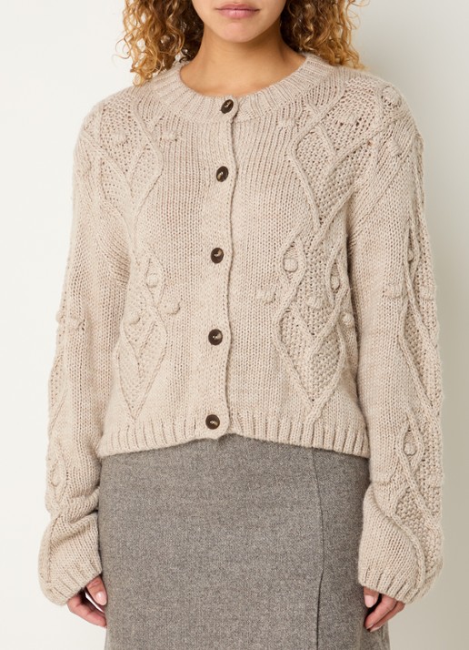 Modström Dahlia grofgebreid vest met ronde hals