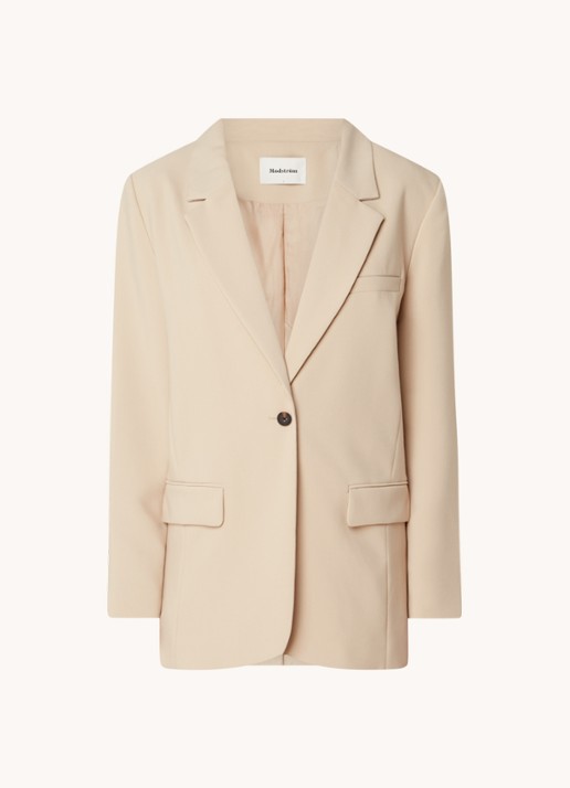 Modström Gale blazer met klepzakken - voorkant lichtbruin