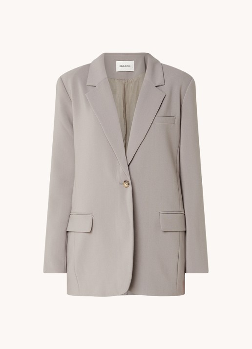 Modström Gale blazer met klepzakken - voorkant grijs