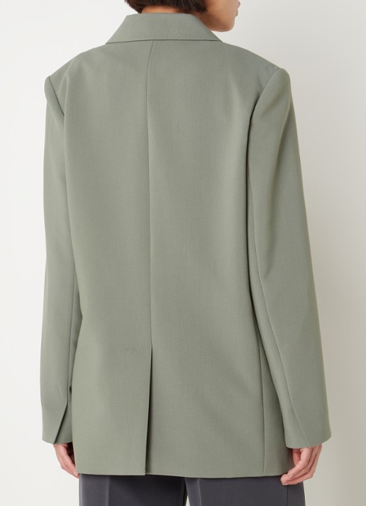 Modström Gale blazer met klepzakken - achterkant 3 olijfgroen
