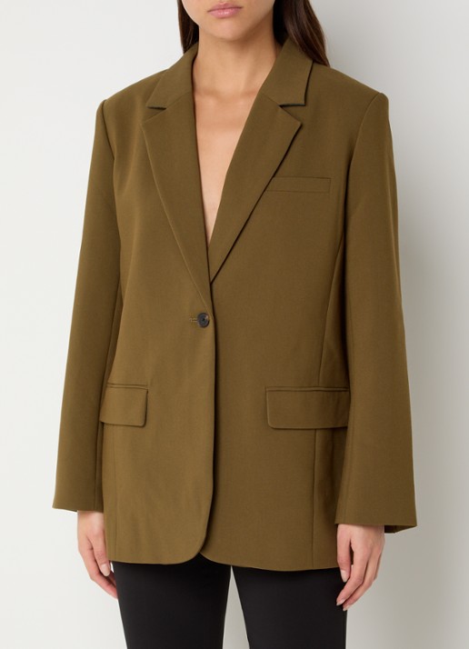 Modström Gale blazer met klepzakken - detail 3 mosgroen