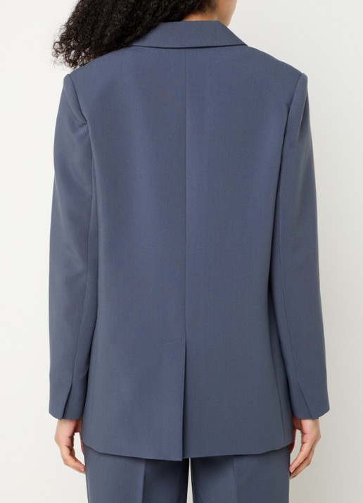 Modström Gale blazer met klepzakken - achterkant 4 staalblauw