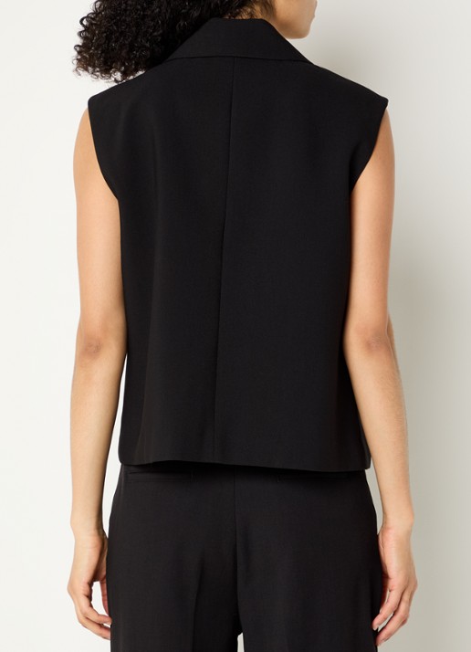 Modström Gale double-breasted gilet  - achterkant 3 zwart
