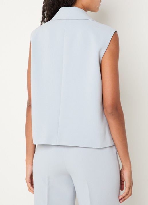 Modström Gale double-breasted gilet  - achterkant 3 lichtblauw