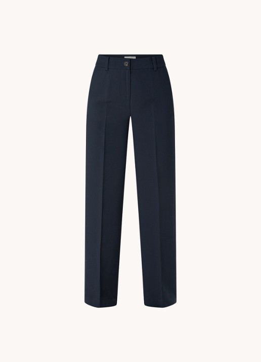 Modström Gale high waist straight fit pantalon met steekzakken en persplooi - voorkant 2 indigo