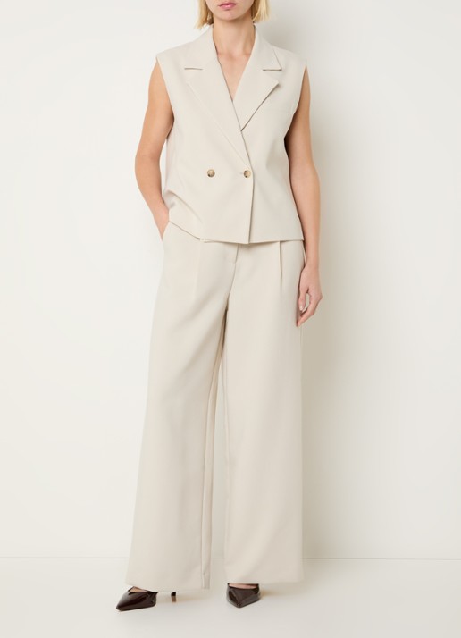 Modström Gale loose fit pantalon met steekzakken - voorkant 3 beige