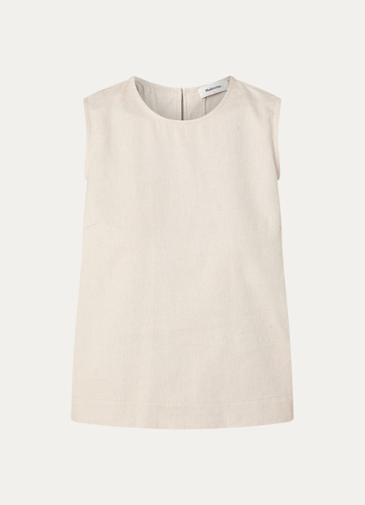 Modström Gale top in linnenblend met keyhole - voorkant 3 beige